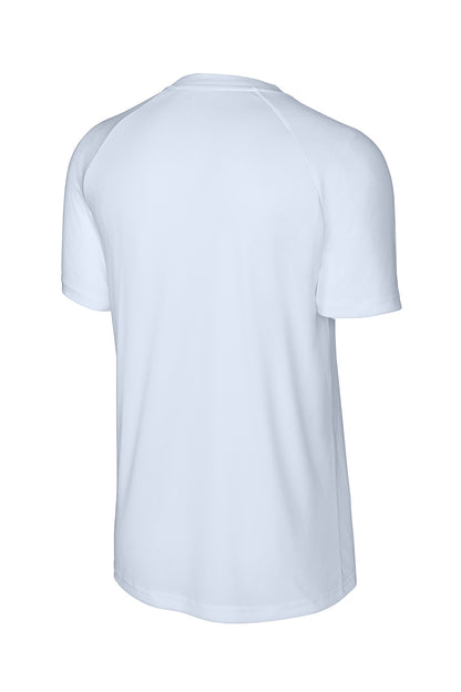 Rear View of White Sport-Tek PosiCharge Competitor 2-Button Henley ST359 plain