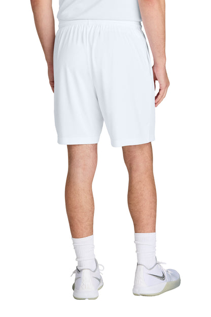 Rear View of White Sport-Tek PosiCharge Competitor 7" Pocketed Short ST349P plain