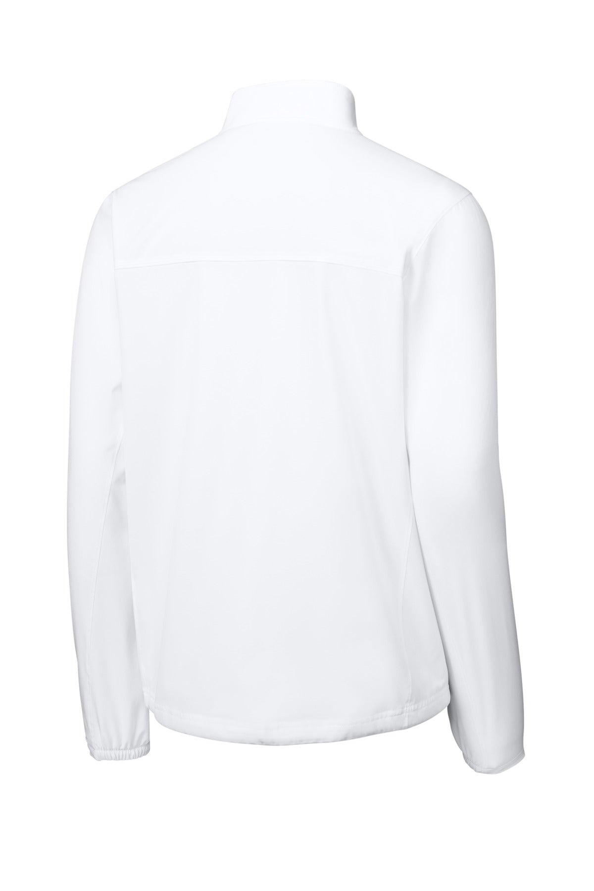 Rear View of White Sport-Tek Repeat 1/2-Zip JST481 plain