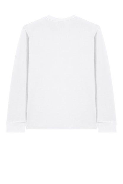 Rear View of White Stanley/Stella Unisex Creator 2.0 Long Sleeve Tee SXU022 plain