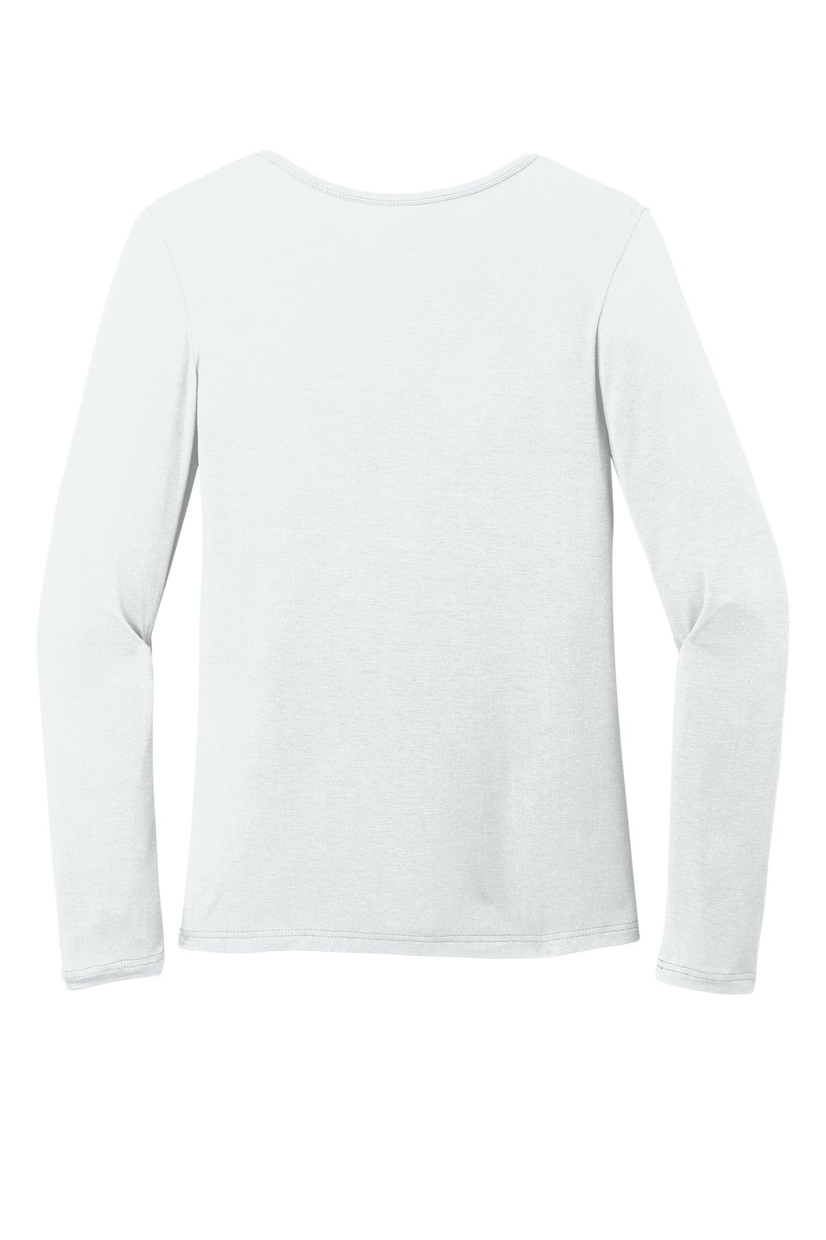 Rear View of White Wink Women's Long Sleeve Layer Tee WW4029 plain