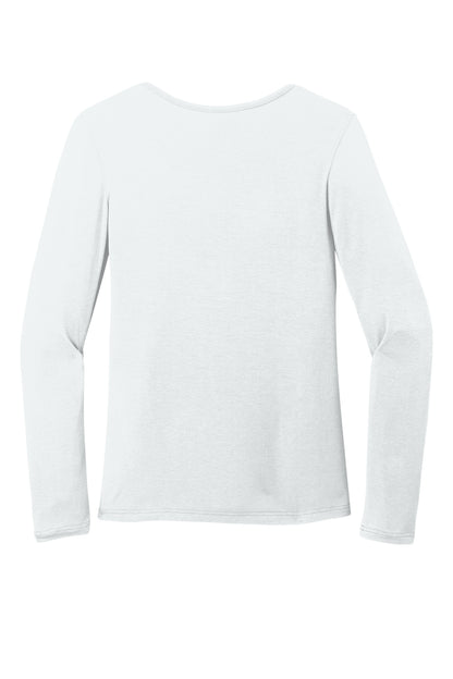 Rear View of White Wink Women's Long Sleeve Layer Tee WW4029 plain