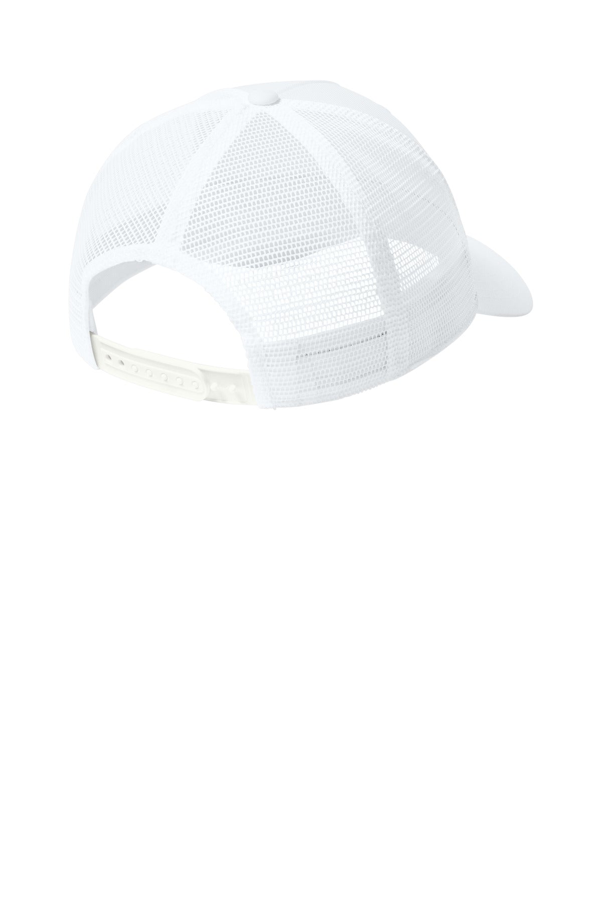 Rear View of Wht/Wht Nike Snapback Mesh Trucker Cap NKFN9893