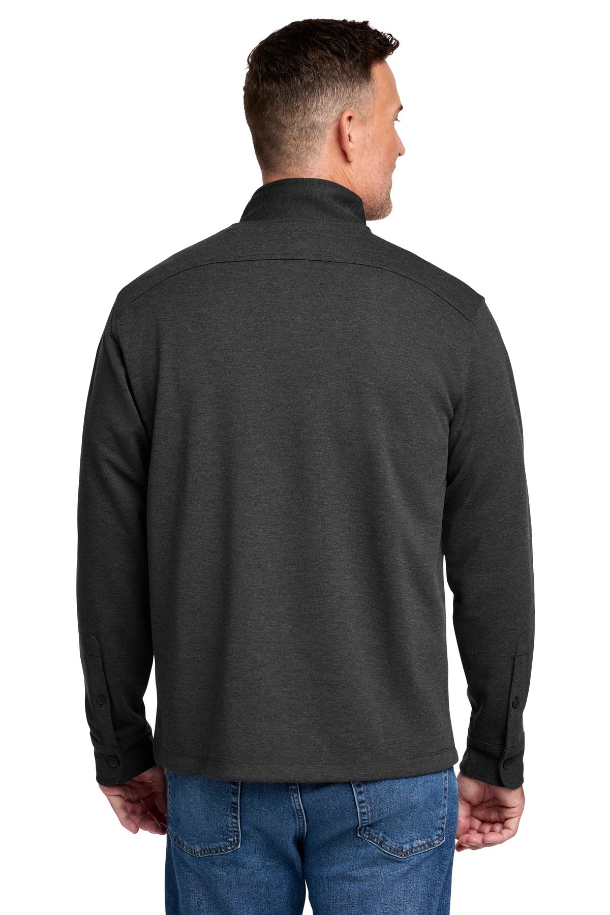 Rear View of WindsorGyH Brooks Brothers Mid-Layer Stretch 1/2-Button BB18202 plain