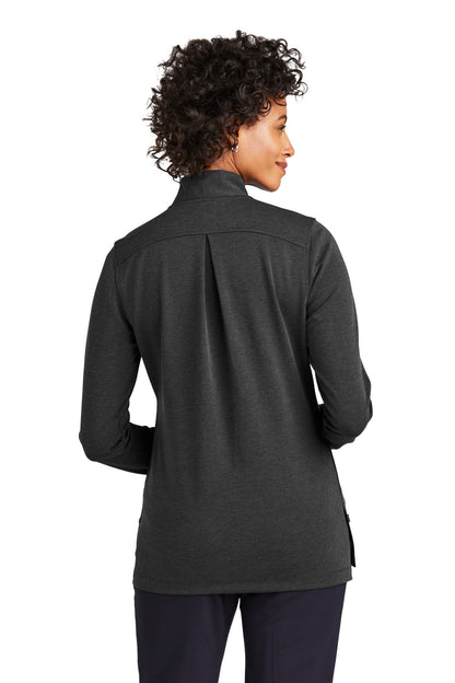 Rear View of WindsorGyH Brooks Brothers Women's Mid-Layer Stretch 1/2-Button BB18203 plain