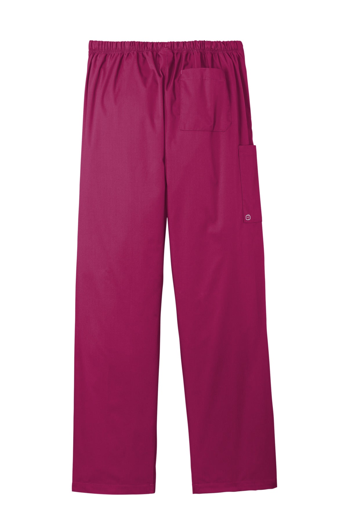 Rear View of Wine Wink Unisex WorkFlex Cargo Pant WW3150 plain