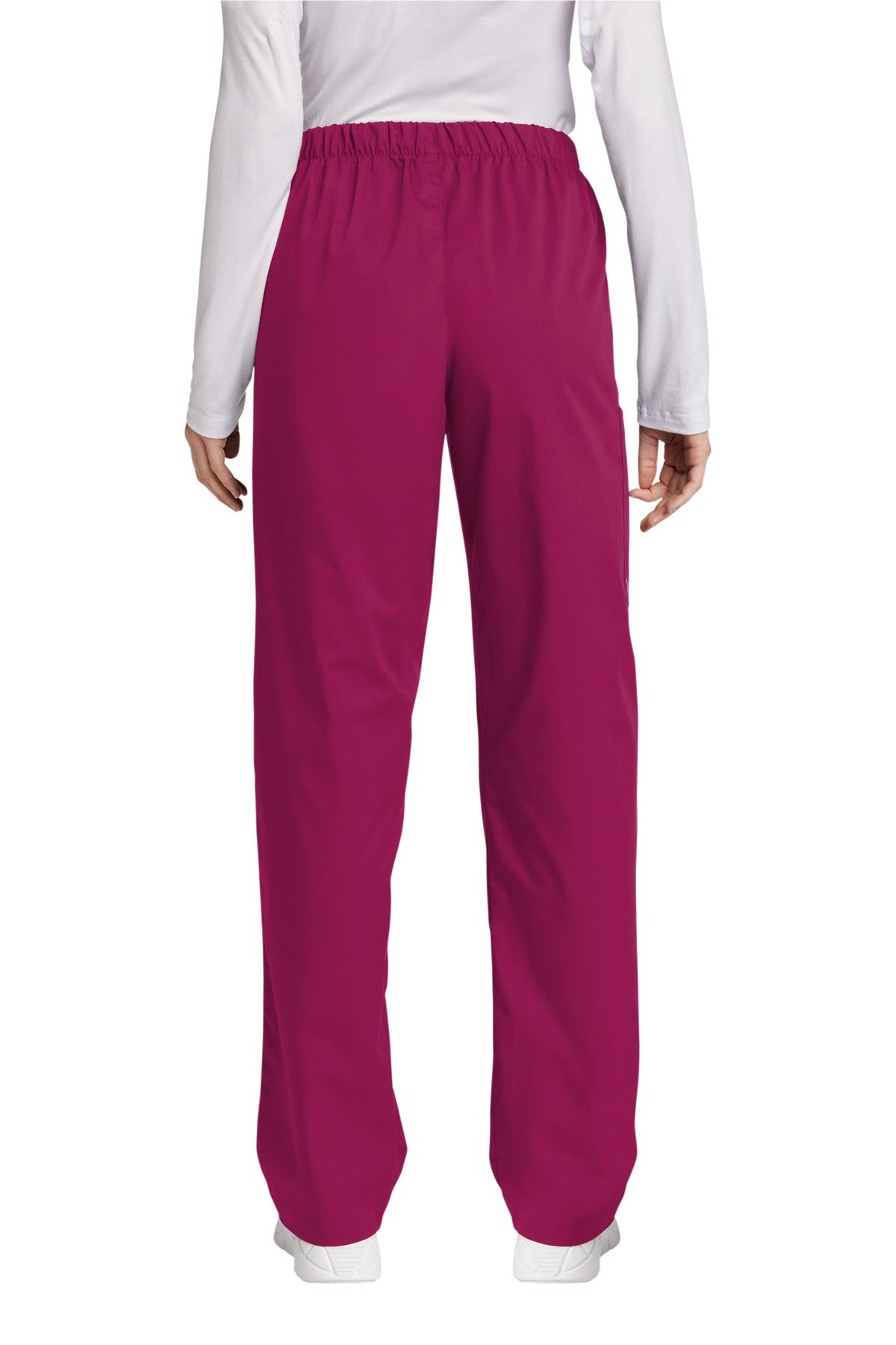 Rear View of Wine Wink Women's Tall WorkFlex Cargo Pant WW4550T plain