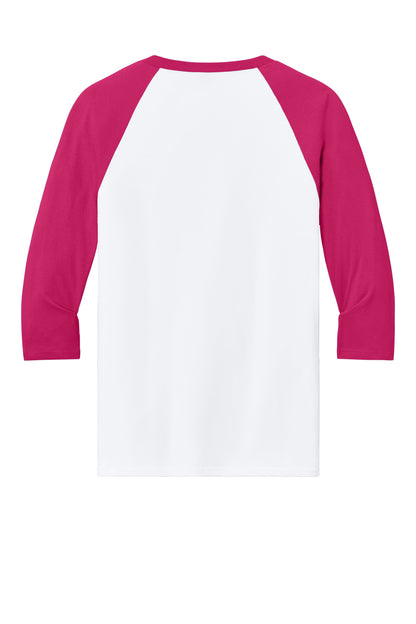 Rear View of WTrmHelicn Gildan Heavy Cotton 3/4-Sleeve Raglan T-Shirt. 5700 plain
