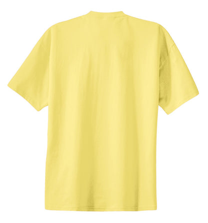 Rear View of Yellow Port & Co Essential Tee. PC61 plain