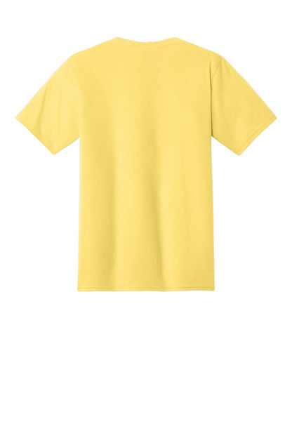 Rear View of Yellow Port & Co Fan Favorite Tee. PC450 plain