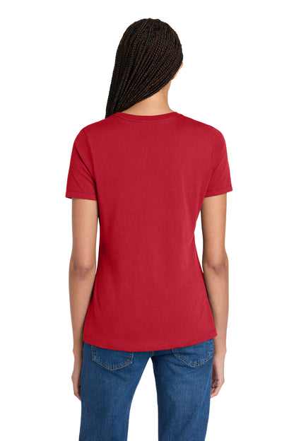 Red BELLA+CANVAS Women's Relaxed Jersey Short Sleeve Tee. BC6400 plain