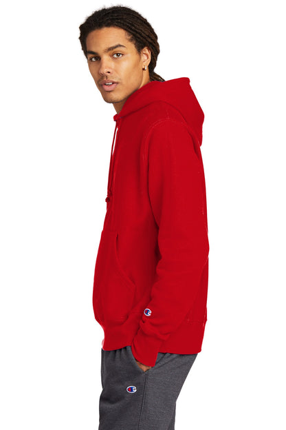 Red Champion Reverse Weave Hooded Sweatshirt S101 plain