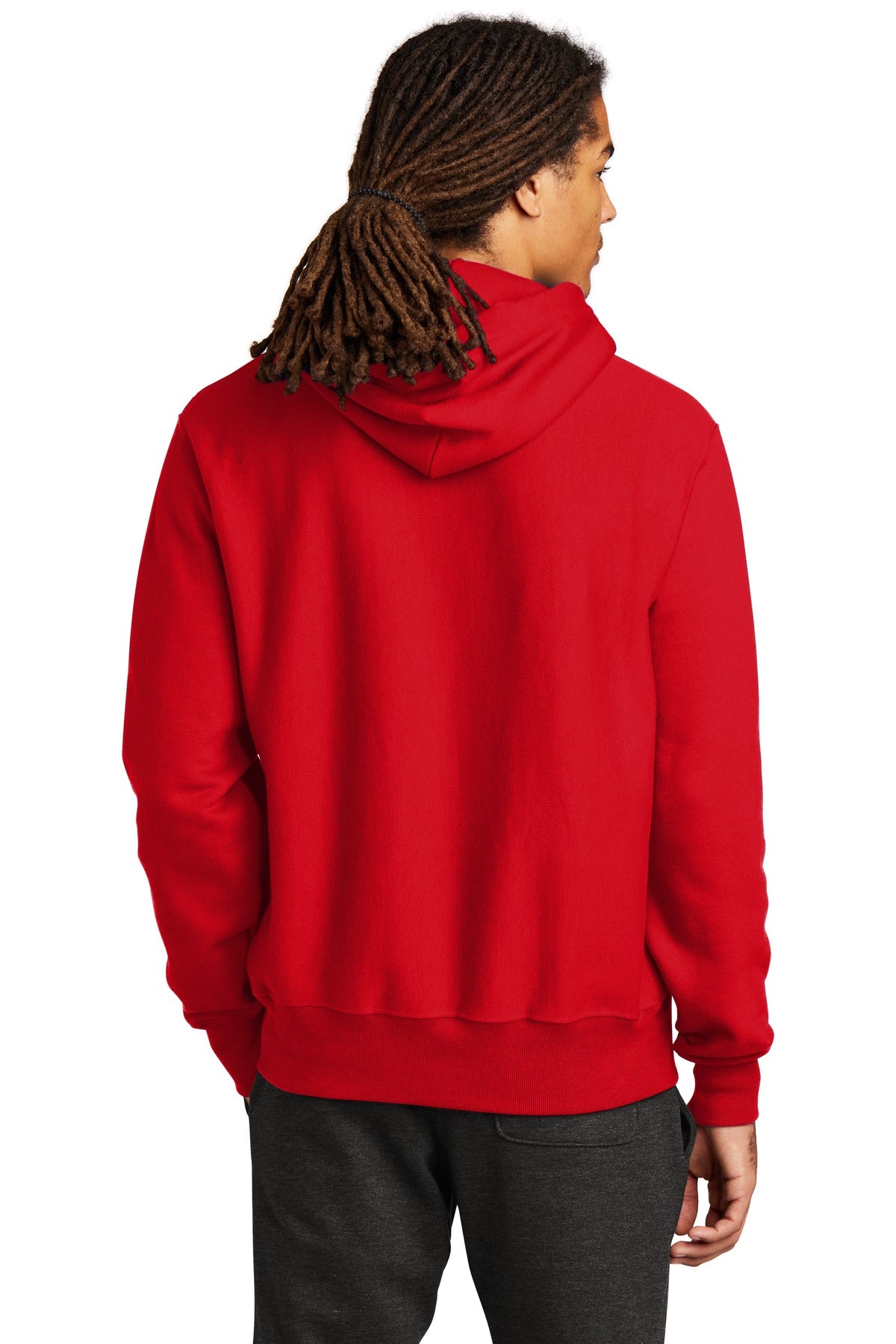 Red Champion Reverse Weave Hooded Sweatshirt S101 plain