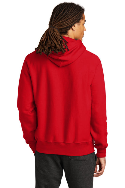 Red Champion Reverse Weave Hooded Sweatshirt S101 plain