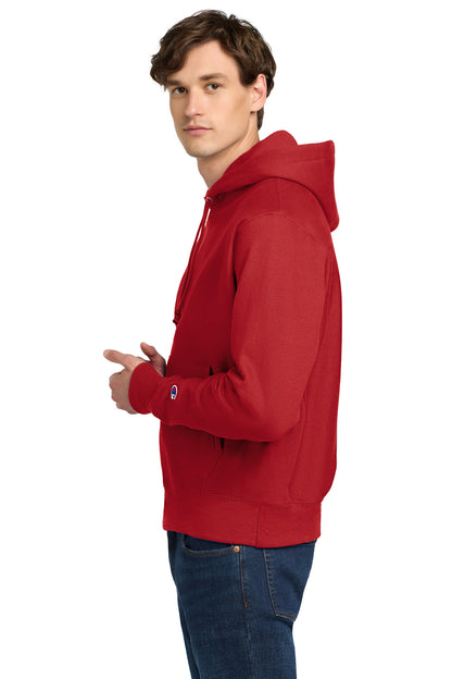 Red Champion Reverse Weave Hooded Sweatshirt S101