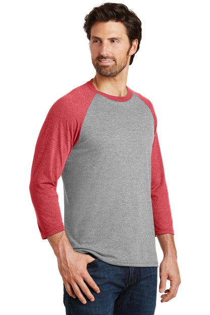 Red Fr/Grey Fr District Perfect Tri 3/4-Sleeve Raglan. DM136 plain