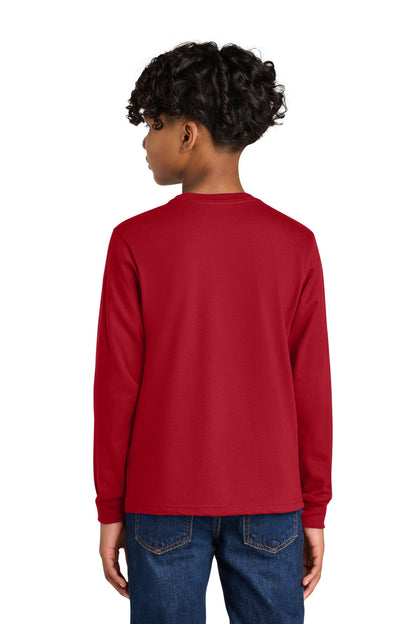 Red Next Level Apparel Youth Cotton Long Sleeve Tee NL3311 plain