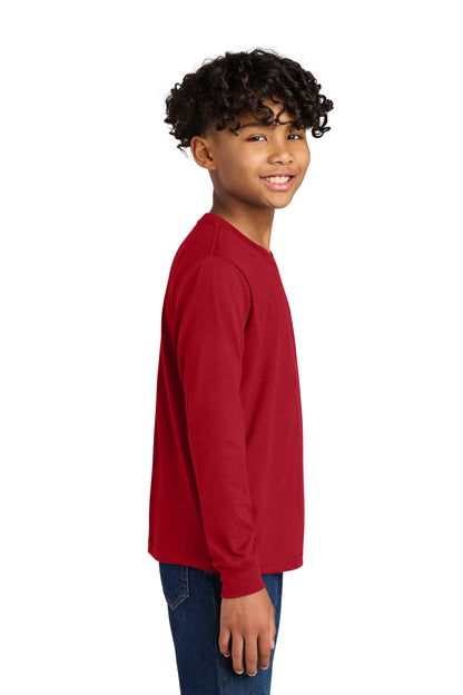 Red Next Level Apparel Youth Cotton Long Sleeve Tee NL3311 plain