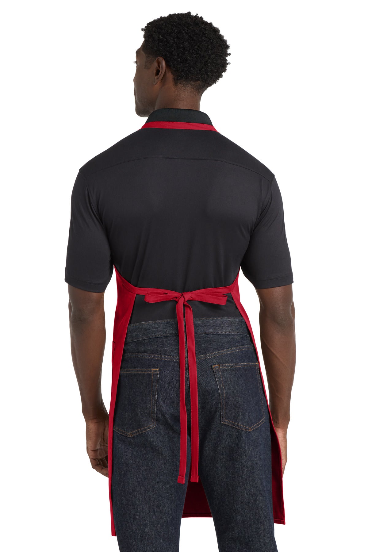 Red Port Authority Easy Care Extra Long Bib Apron with Stain Release. A700