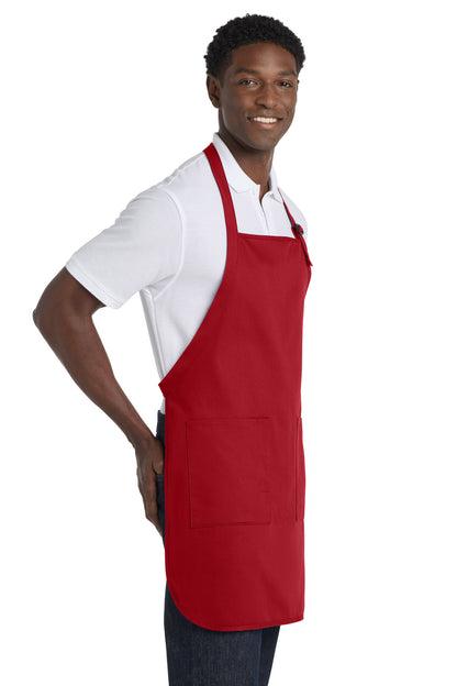 Red Port Authority Full-Length Apron with Pockets. A500