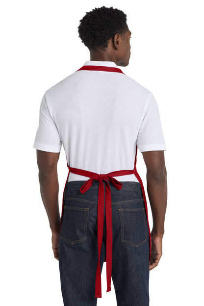 Red Port Authority Full-Length Apron with Pockets. A500