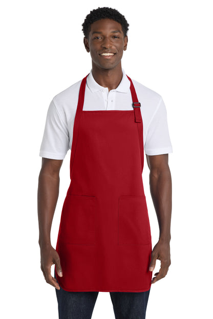 Red Port Authority Full-Length Apron with Pockets. A500