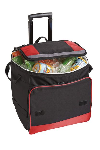 Red Port Authority Rolling Cooler. BG119 plain