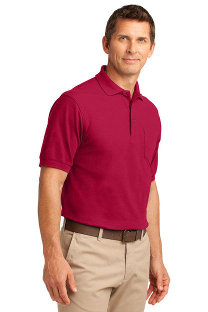 Red Port Authority Tall Silk Touch Polo with Pocket. TLK500P plain