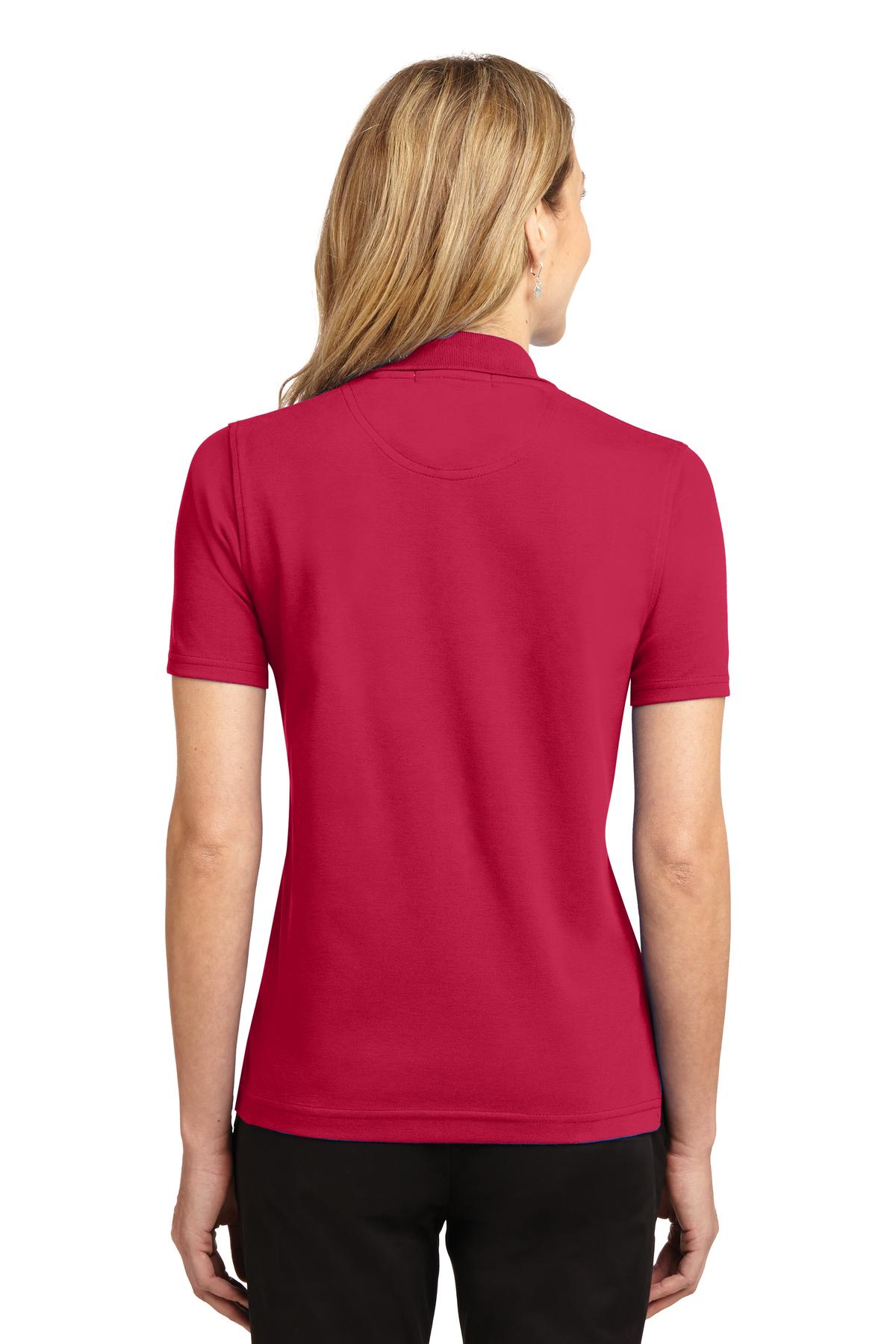 Red Port Authority Women's Rapid Dry Polo. L455 plain