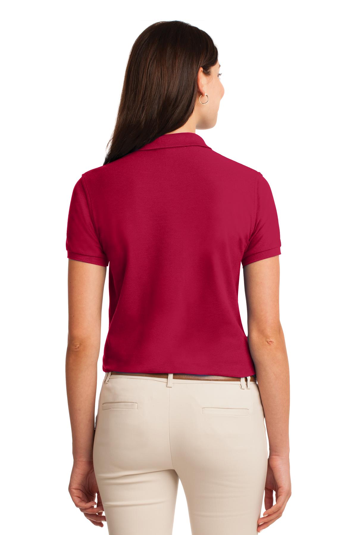 Red Port Authority Women's Silk Touch Polo. L500 plain