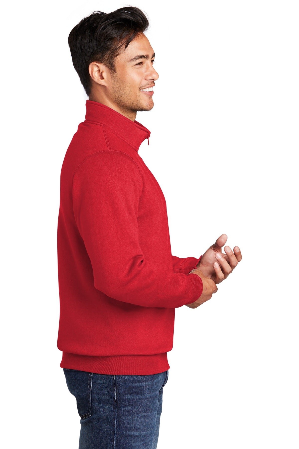 Red Port & Co Core Fleece 1/4-Zip Pullover Sweatshirt PC78Q