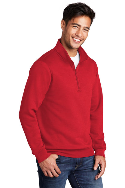 Red Port & Co Core Fleece 1/4-Zip Pullover Sweatshirt PC78Q
