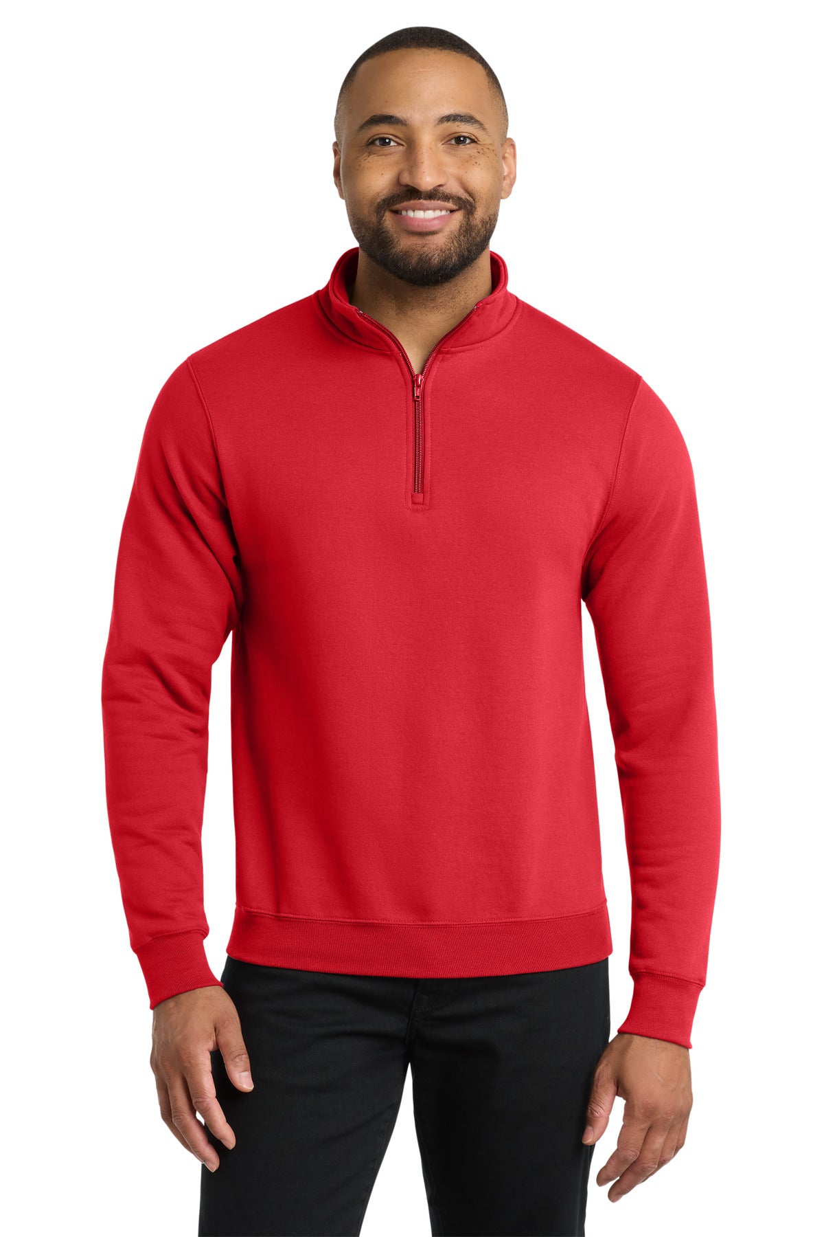Red Port & Co Core Fleece 1/4-Zip Pullover Sweatshirt PC78Q