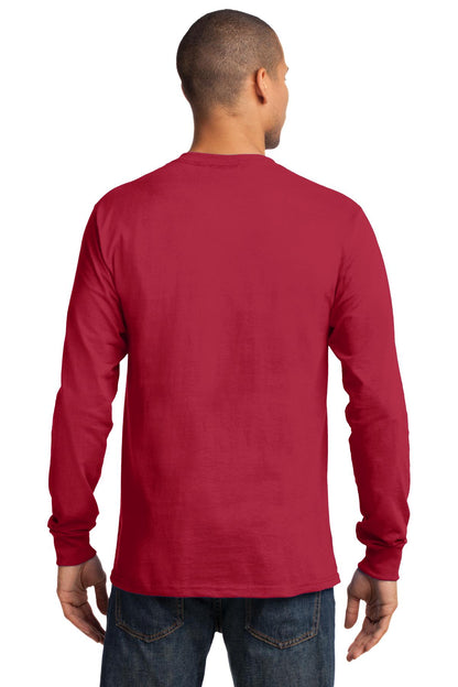 Red Port & Co Long Sleeve Essential Tee. PC61LS plain