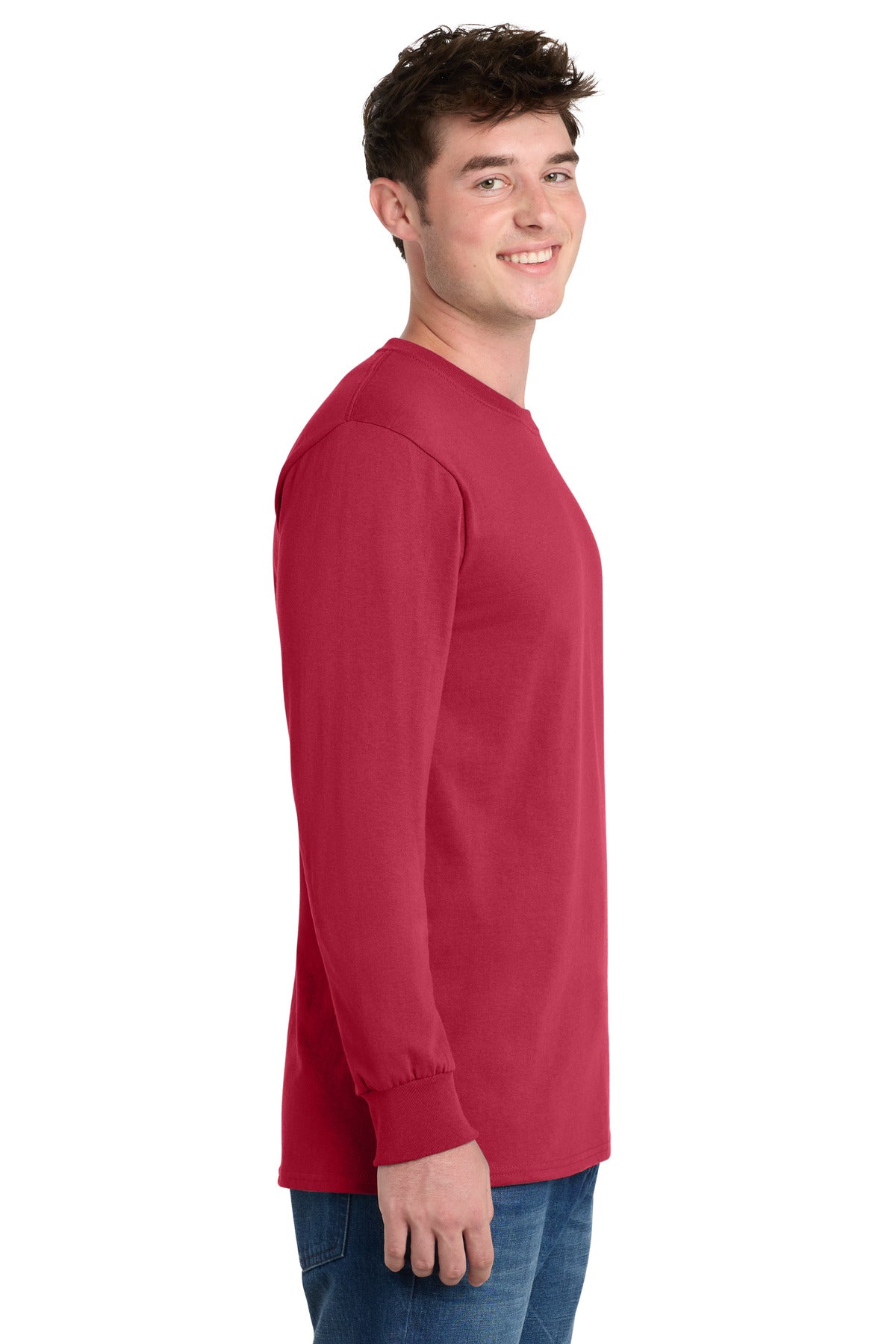 Red Port & Co Long Sleeve Essential Tee. PC61LS plain