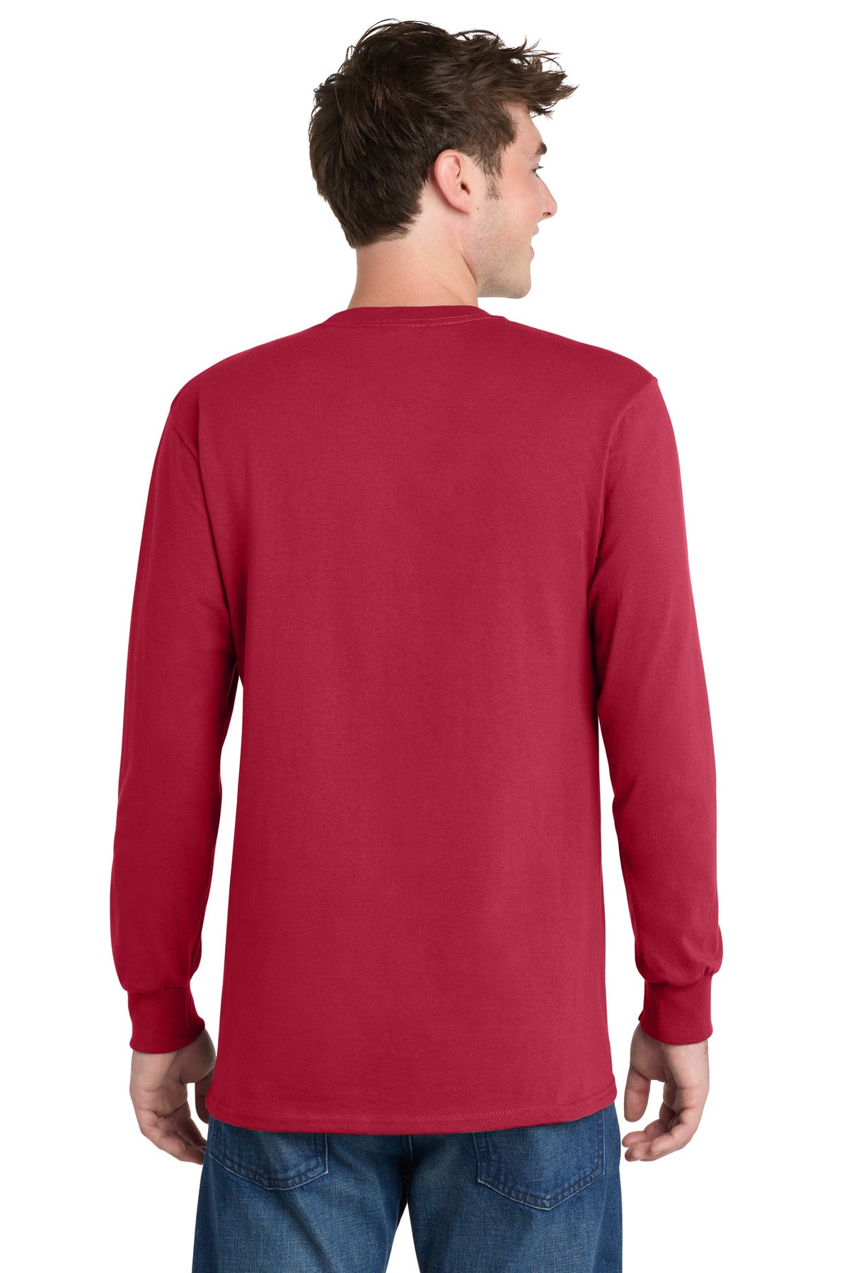 Red Port & Co Long Sleeve Essential Tee. PC61LS plain