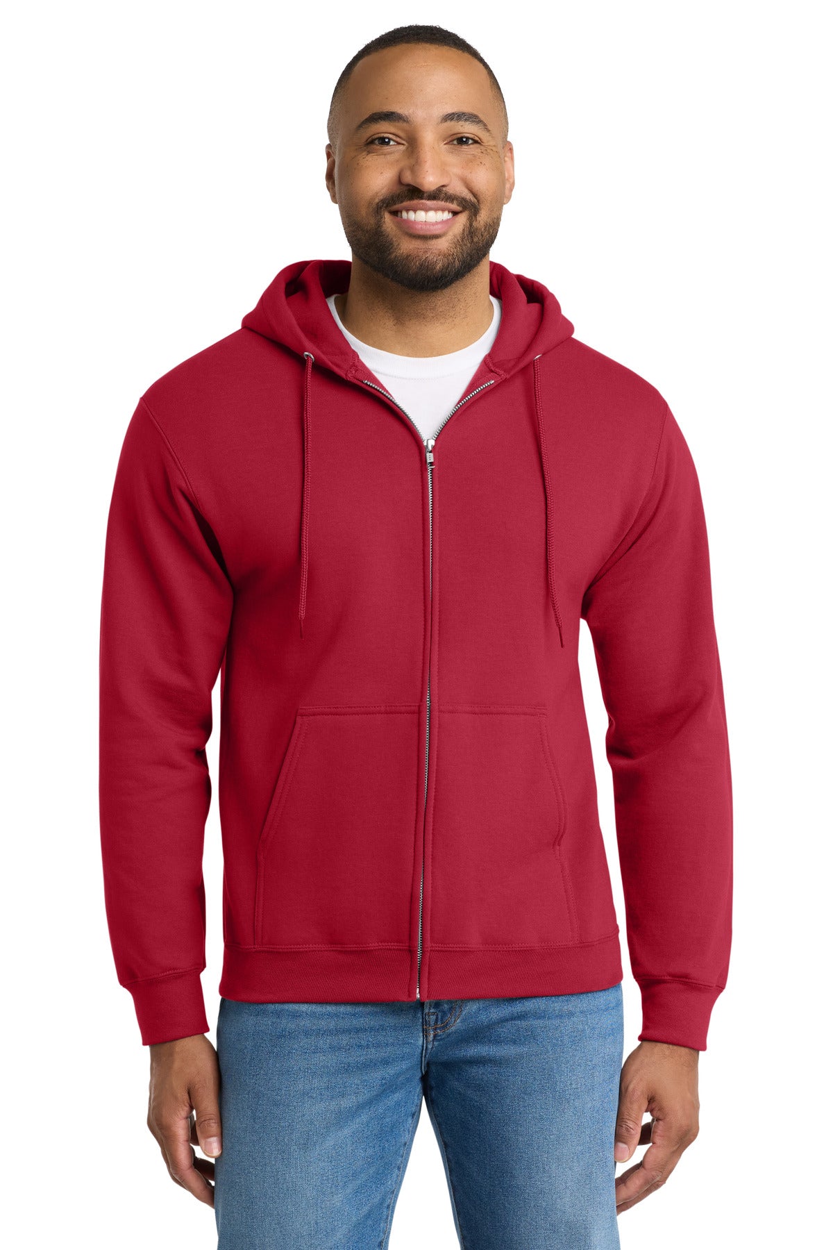 Red Port & Co Tall Essential Fleece Full-Zip Hooded Sweatshirt. PC90ZHT plain
