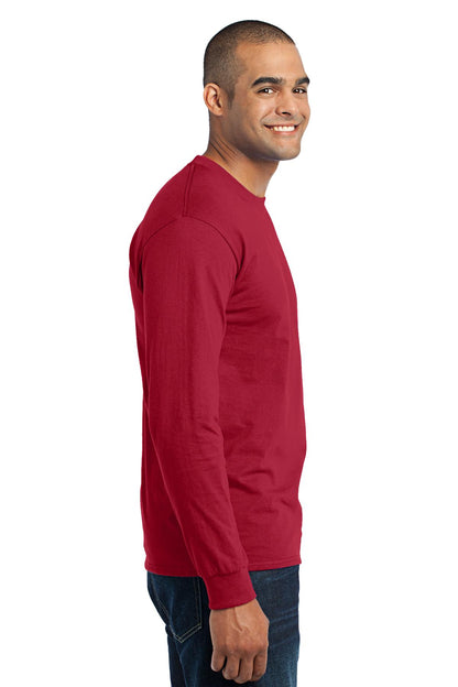 Red Port & Co Tall Long Sleeve Core Blend Tee. PC55LST plain