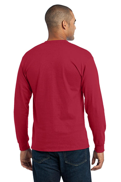 Red Port & Co Tall Long Sleeve Core Blend Tee. PC55LST plain
