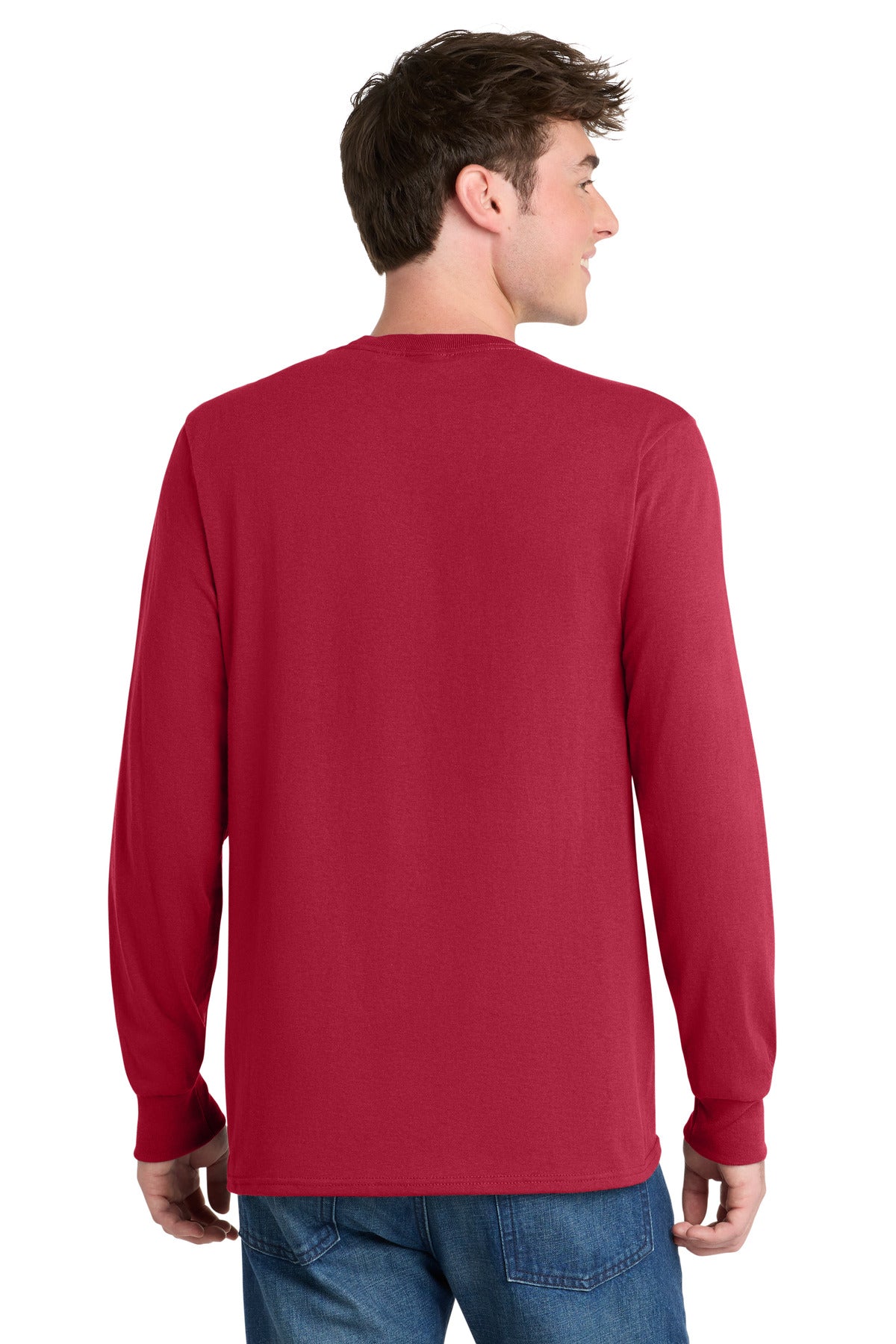 Red Port & Co Tall Long Sleeve Core Blend Tee. PC55LST plain