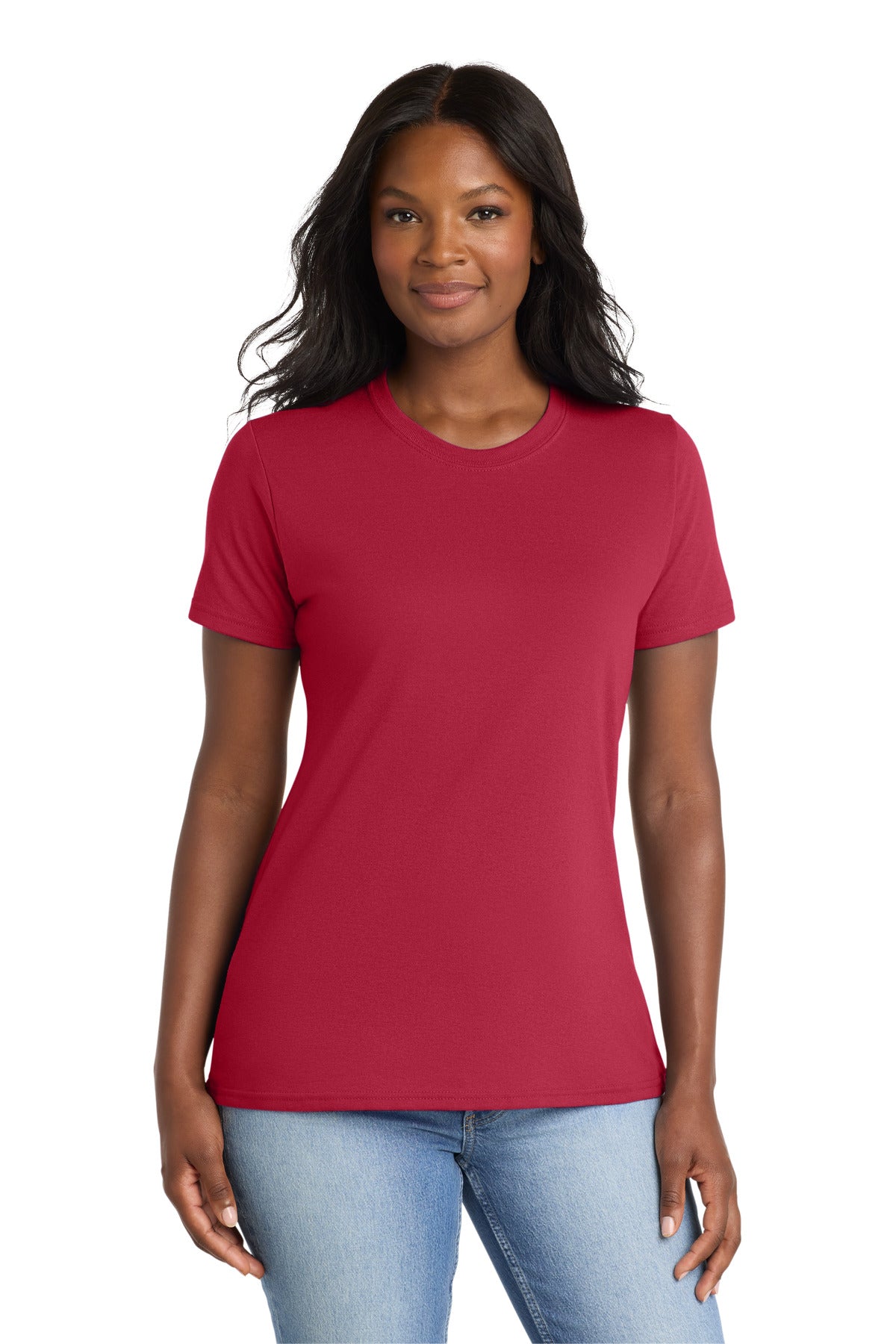 Red Port & Co Women's Core Blend Tee. LPC55 plain