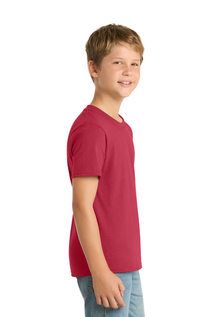 Red Port & Co Youth Core Blend Tee. PC55Y plain