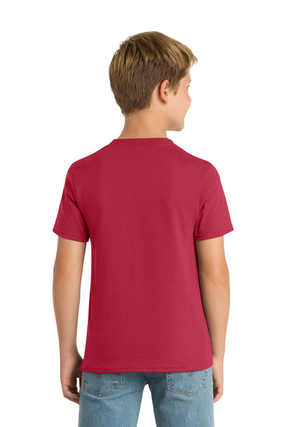 Red Port & Co Youth Core Blend Tee. PC55Y plain