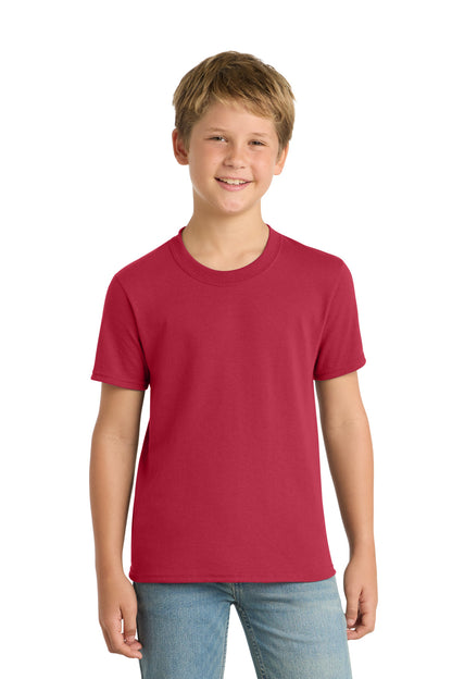 Red Port & Co Youth Core Blend Tee. PC55Y plain