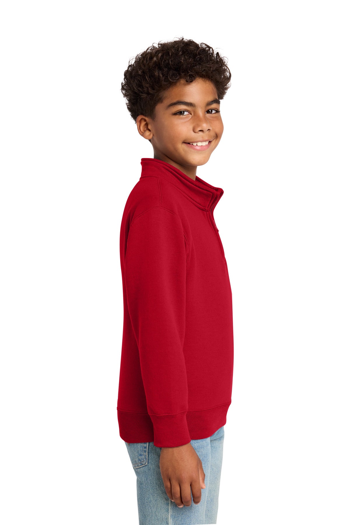 Red Port & Co Youth Core Fleece 1/4-Zip Pullover Sweatshirt PC78YQ plain
