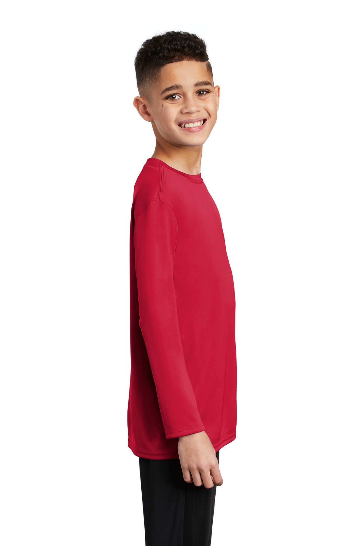 Red Port & Co Youth Long Sleeve Performance Tee PC380YLS plain