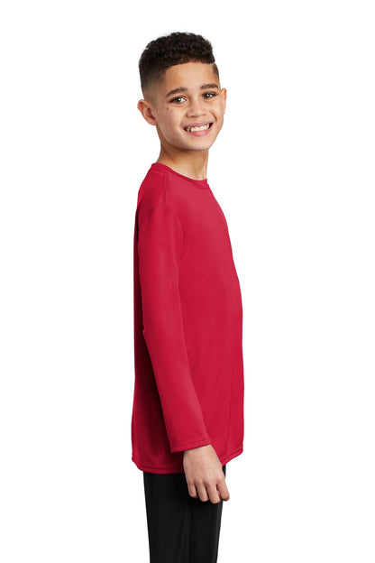 Red Port & Co Youth Long Sleeve Performance Tee PC380YLS plain