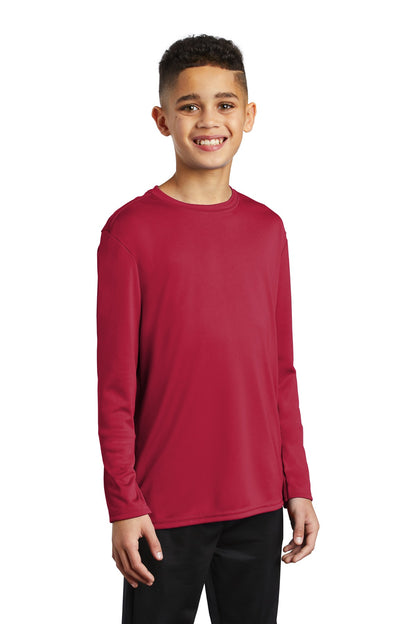 Red Port & Co Youth Long Sleeve Performance Tee PC380YLS plain