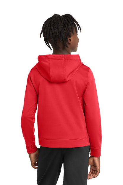 Red Port & Co Youth Performance Fleece Pullover Hooded Sweatshirt. PC590YH plain