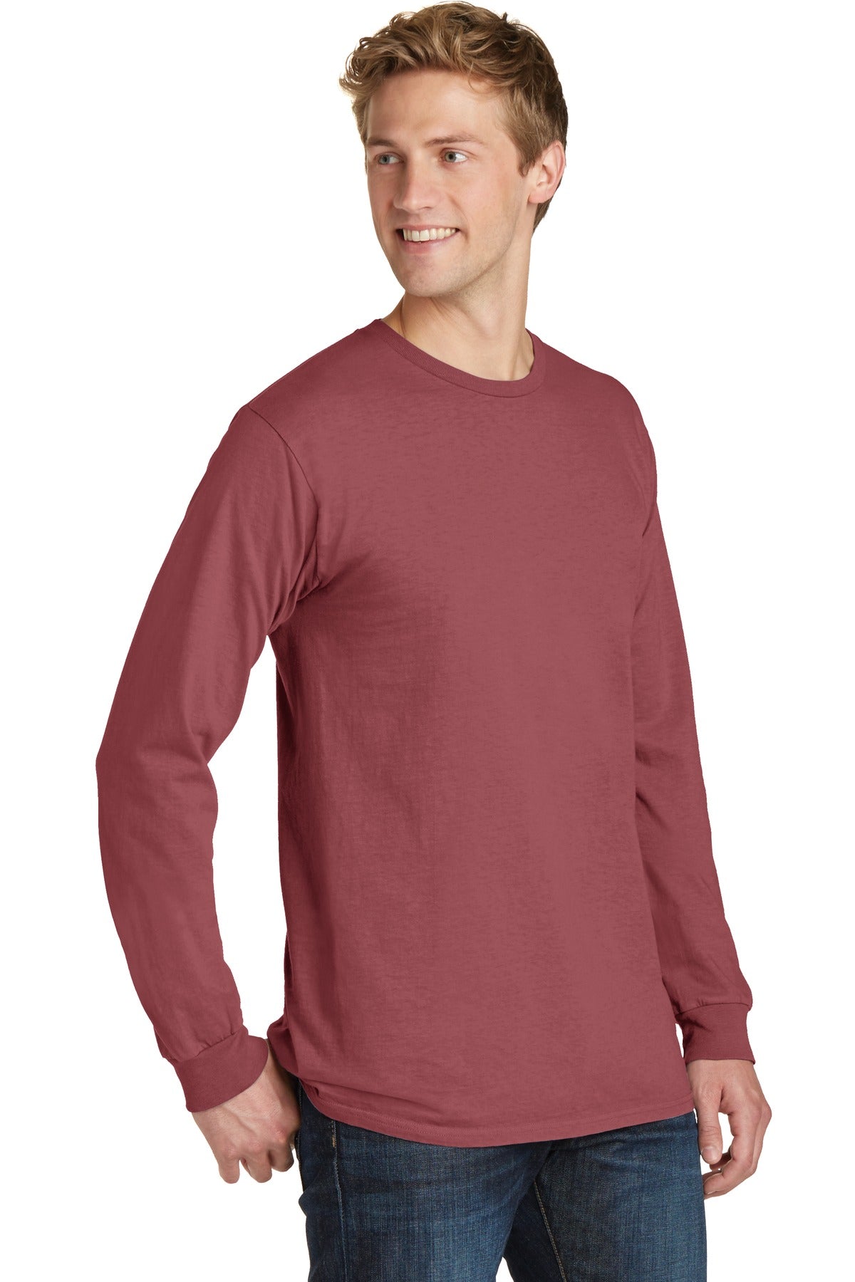 Red Rock Port & Co Beach Wash Garment-Dyed Long Sleeve Tee PC099LS plain